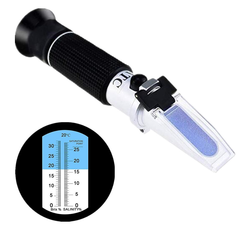 Refractometer Salinity - เครื่องวัดความหวานและความเค็มแบบพกพา 2 in 1 พร้อมระบบ ATC