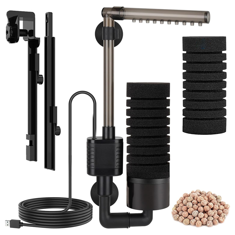 Marine Aquarium Overflow Box - Quiet USB Aquarium Filter ฟองน้ําเดี่ยวกรองถังกรองปลา Wave