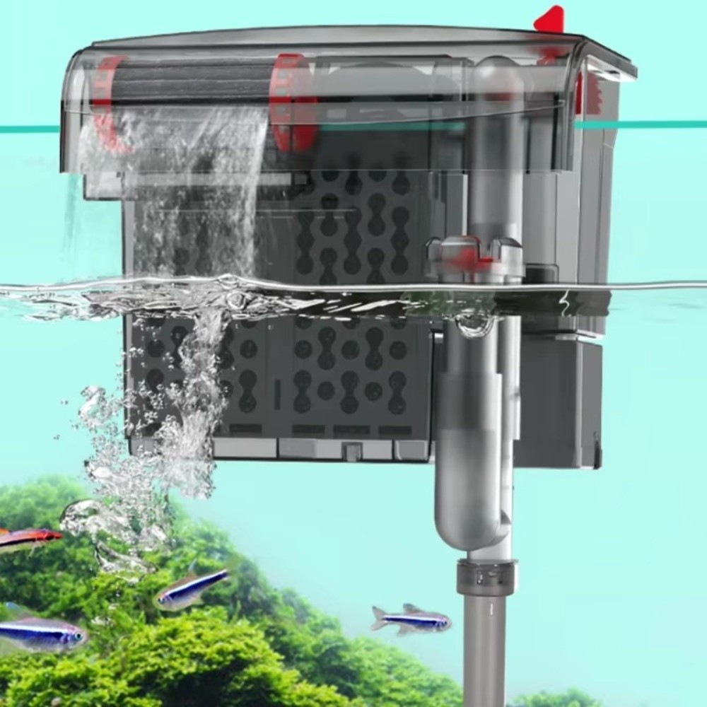 Marine Aquarium Overflow Box - เครื่องกรองตู้ปลา 3 in 1 ทำงานเงียบ ปั๊มน้ำพลาสติกสำหรับตู้ปลา