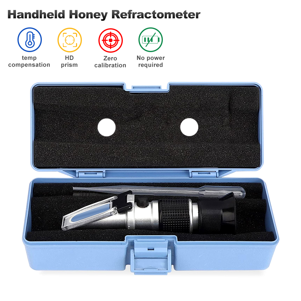 Refractometer Salinity - เครื่องวัดการหักเหของแสงน้ําผึ้งแบบใช้มือถือ 3 ใน 1 58-90% Brix