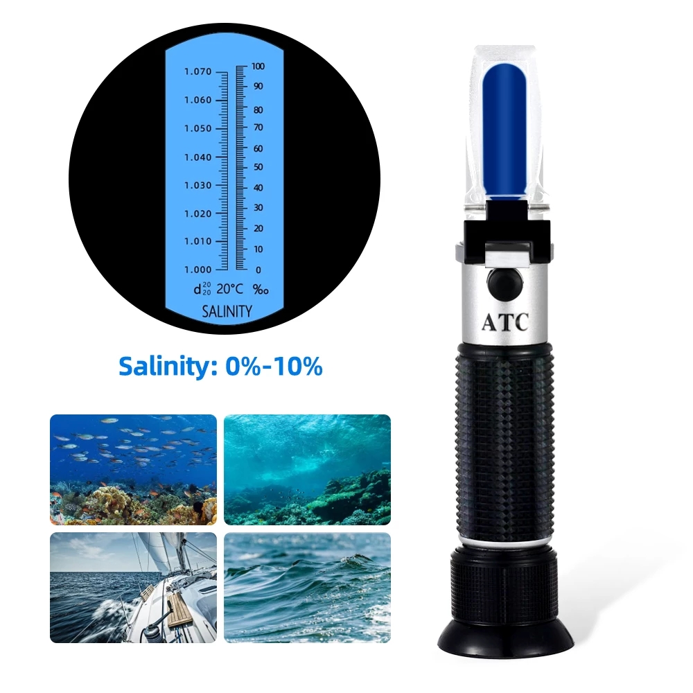Refractometer Salinity - ความเค็ม Refractometer 0-10% 1.000-1.070SG Optical Salometer