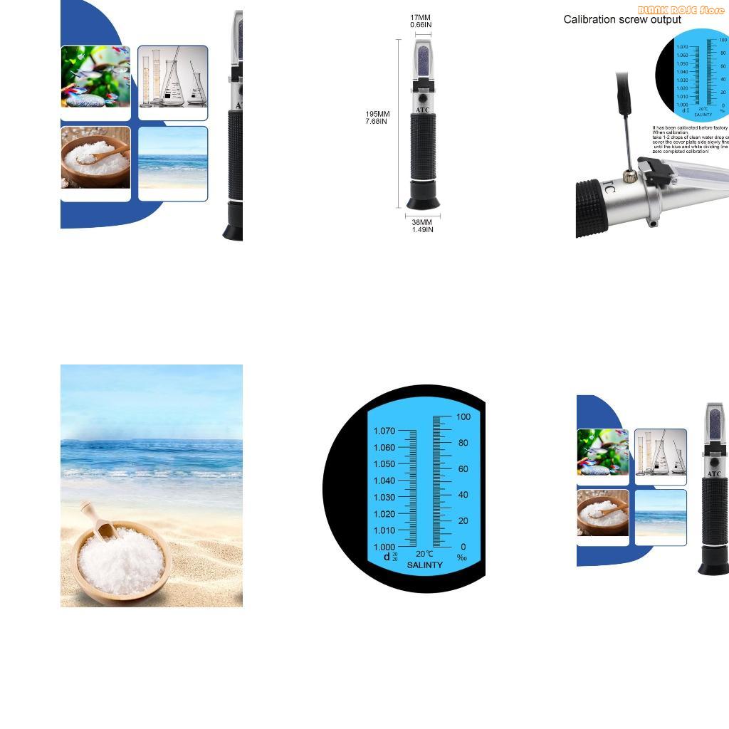 Refractometer Salinity - K1AE Salinity Refractometerเกลือน้ำทะเลความเข้มข้นเครื่องทดสอบการชดเชยอุณหภูมิอัตโนมัติ 0 ถึง Salinometer