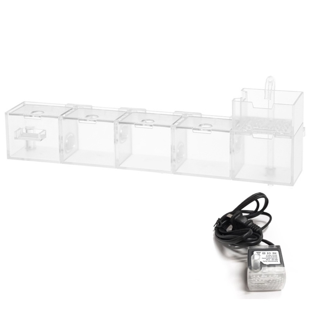 Marine Aquarium Overflow Box - กล่องกรองน้ำตู้ปลาแบบติดผนัง 3-in-1 พร้อมฟังก์ชั่นกรองน้ำ ออกซิเจน และหมุนเวียนน้ำ แบบเงียบ