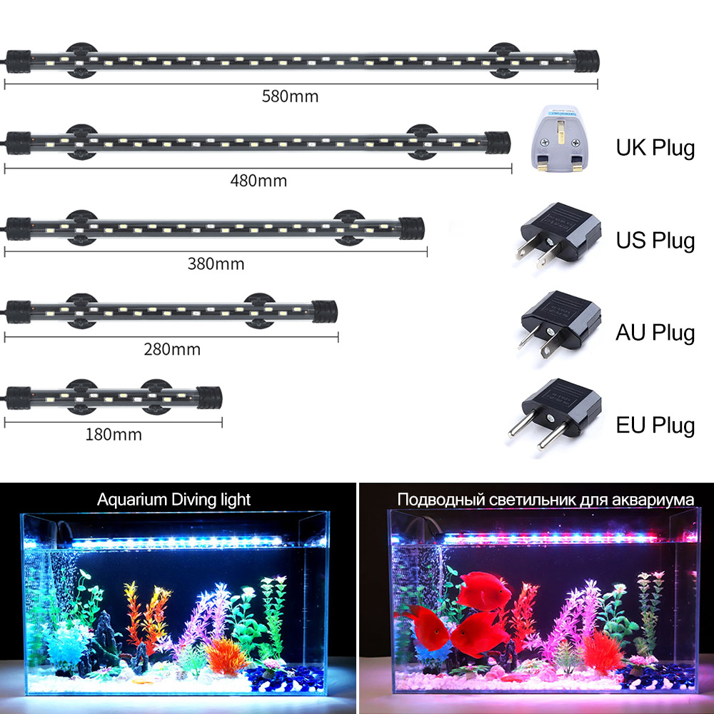 Marine Aquarium Uv Sterilizer - 90-260V Aquarium LIGHT LED กันน้ําถังปลาคลิปใต้น้ําโคมไฟตกแต่ง Submersible