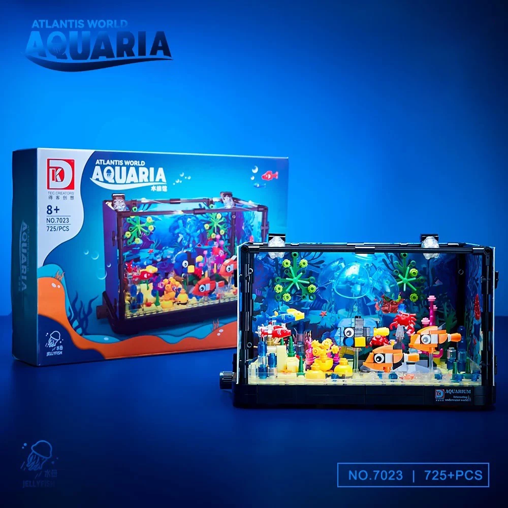 Marine Aquarium Cube - ชุดตัวต่อสร้างสรรค์รูปสัตว์ทะเล ซีรีส์ไอเดียส์ ของเล่นตัวต่อแบบมืออาชีพ รุ่นตู้ปลา พร้อมไฟ LED