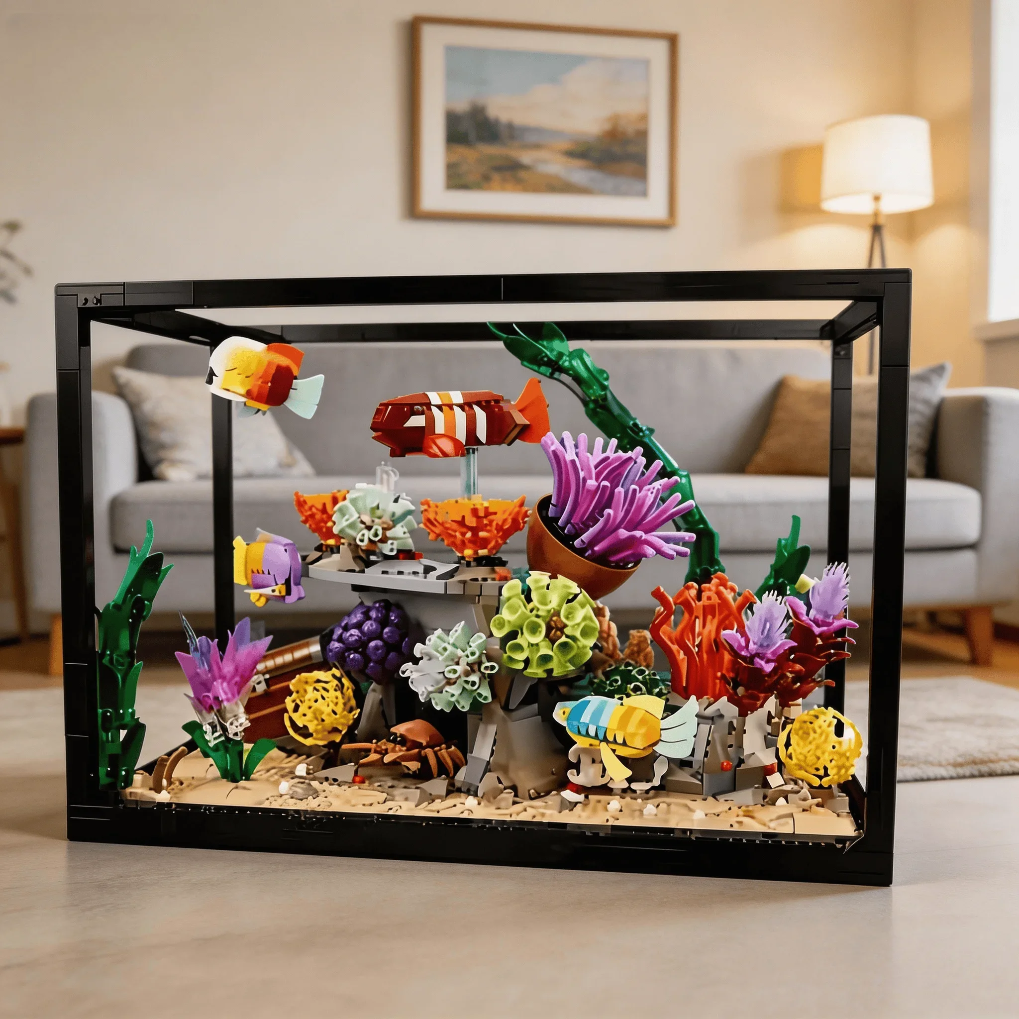ของตกแต่งตู้ปลาทะเลแบบใหม่ ปี  - Marine Aquarium Cube บทวิจารณ์และราคา